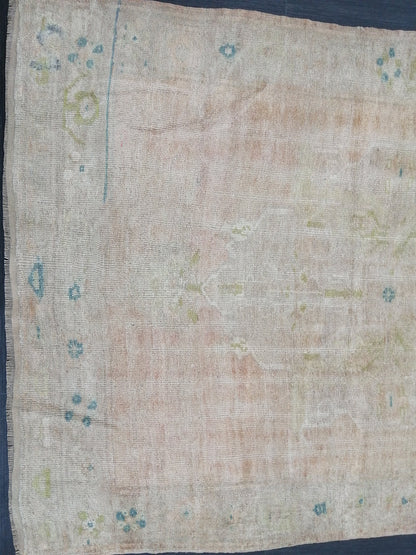 4.6 x 11.5 Muted Wool Runner Rug  Muted Oushak Runner Rug Turkish Runner Rug Vintage Runner Rug Hallway Runner Rug Kitchen Runner Rug