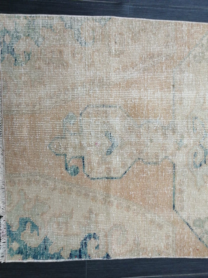 2.8 x 6.5 Distressed Runner  Rugs, Hand Made runner Rug, Oushak Rug, Rustic Rug, Rug Runner, Turkish Rug, Vintage Rug, Wool rug