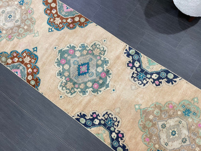 Handmade Runner RUG 2.5 x 11.5TURKISH Oushak Rug Vintage Runner Rug Vintage Runner Rug Wool Oushak Rug Antique Rug Hand Knotted Rug