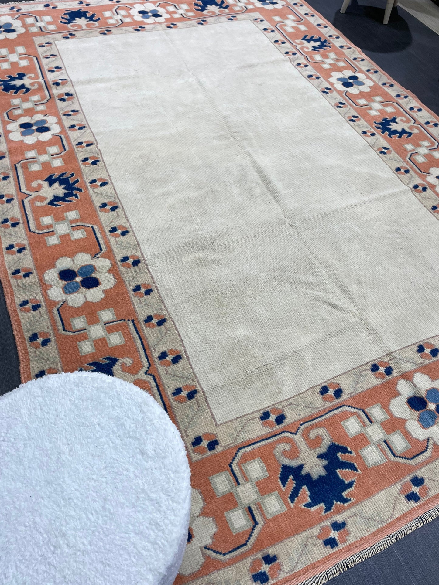 Muted Vintage RUG, Turkish Oushak Rug, Antique 5.9 x 8.7 Rug, Vintage Wool Rug, Handmade Rug, Hand Knotted Rug, Meditation Rug, Fun Rug