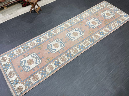 Oushak Runner Rug Turkish Runner 3 x 10.3 Rug Vintage Runner Rug Hallway Runner Rug Kitchen Runner Rug Wool Oriental Runner Rug