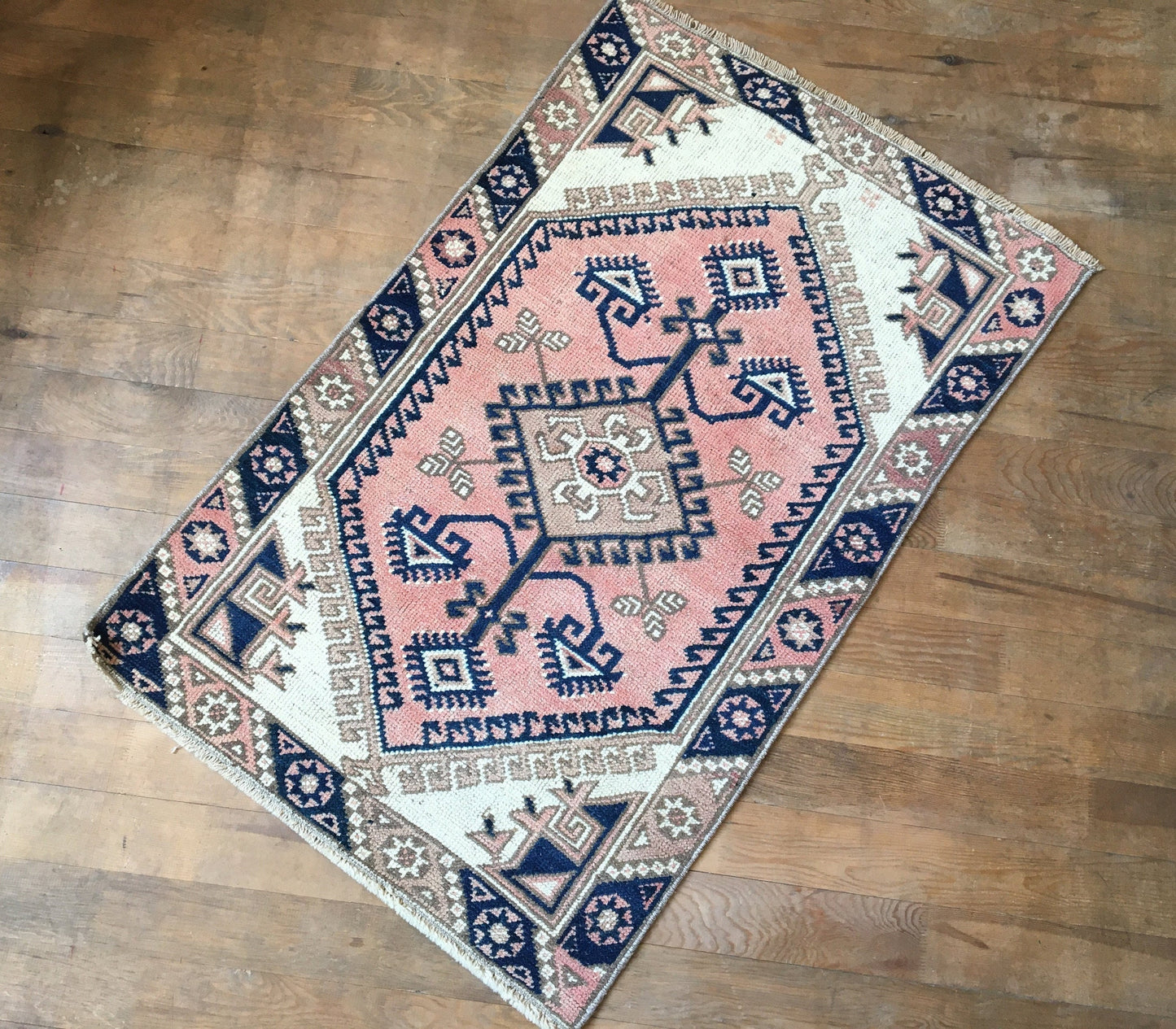 2x4 feet muted vintage middle rug, handmade etnique kitchen area rug, turkish  mini runner rug,oushak blue bedroom rug, kids wool small rugs