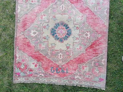 Oushak runner, turkish wool runner rug, vintage hallway runner 3x10'2 unique hand made wool rug kitchen runner rug,