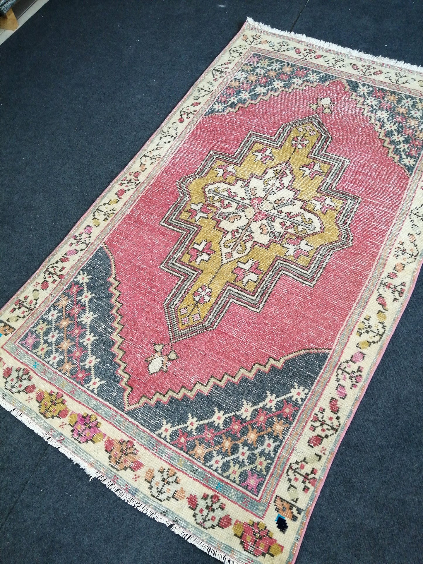 6 x 3.5  Turkish Rug, Oushak Rug, Oushak Rugs, Wool Oushak Rug, Blue Oushak Runner Rugs, Muted Rug, Vintage Rug, Hand Made Rug