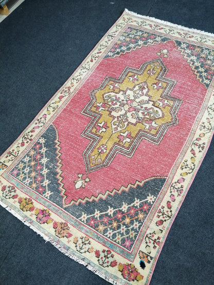 6 x 3.5  Turkish Rug, Oushak Rug, Oushak Rugs, Wool Oushak Rug, Blue Oushak Runner Rugs, Muted Rug, Vintage Rug, Hand Made Rug