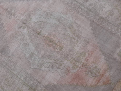 MUTED Handmade Rug 5.2 x 7.8 Vintage Turkish  Rug, Soft wool Rug NATURAL Wool Rug, Living Room Rug, Oushak Rug, Hand Knotted Rug Kitchen Rug