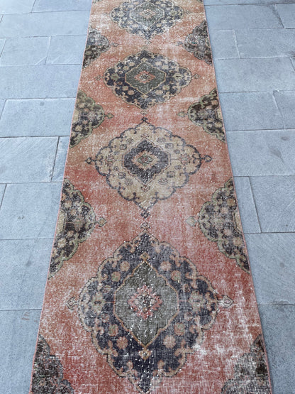 Distressed Vintage Runner Extra Long Turkish Runner 2.7 x 19.3 Stair Runner Rug Vintage Runner XL Oriental Runner Staircase Handmade Runner