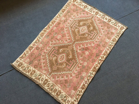 4'6x3'2 turkish oushak rug, oushak vintage rug, turkish tulu rug, unique hand made rug, kitchen rug bohemian rug traditional turkish decor