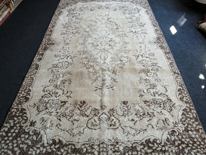 5.5 x 9.6 Muted Vintage Rugs TURKISH HAND MADE Rug Neutral Vintage Turkish Rugs  Oushak Rug Traditional Rug,  Oushak Rug,Vintage Neutral Rug