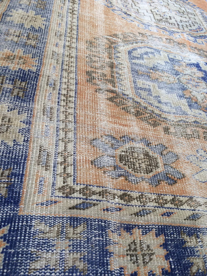 11.4 x 5.2 Vintage Runner Rug Distressed Turkish Runner Rug Wool Vintage Runner Rug Hallway Runner Rug Kitchen Runner Rug