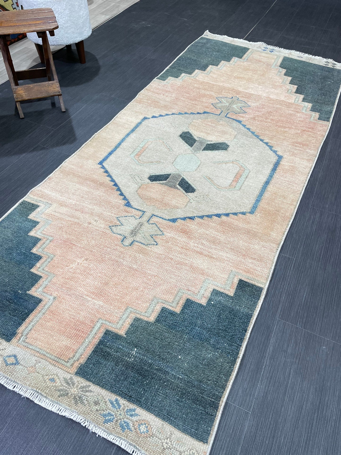 Handmade Rug Oushak 3.1 x 7.5 Rug Hand Knotted Rug, Antique Rug, Rug Runner, Turkish Rug, Farmhouse Rug, Vintage Rug, Wool rug