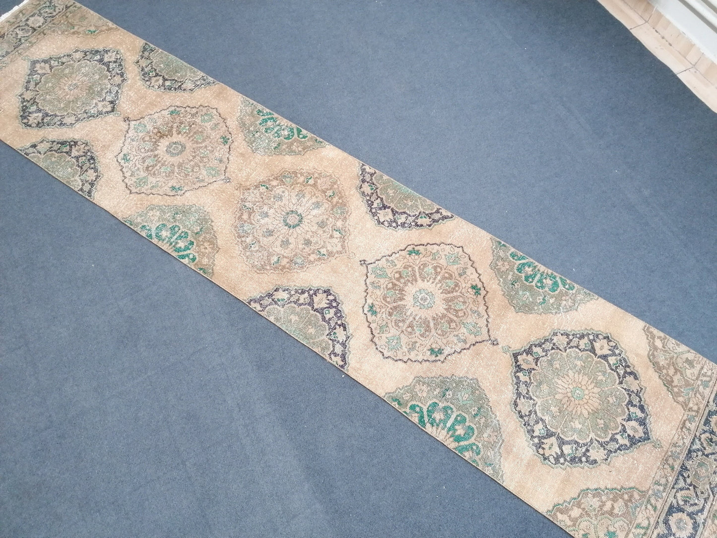 12'2x2'8 runner rug,kitchen runner,vintage runner rug,oushak runner rug