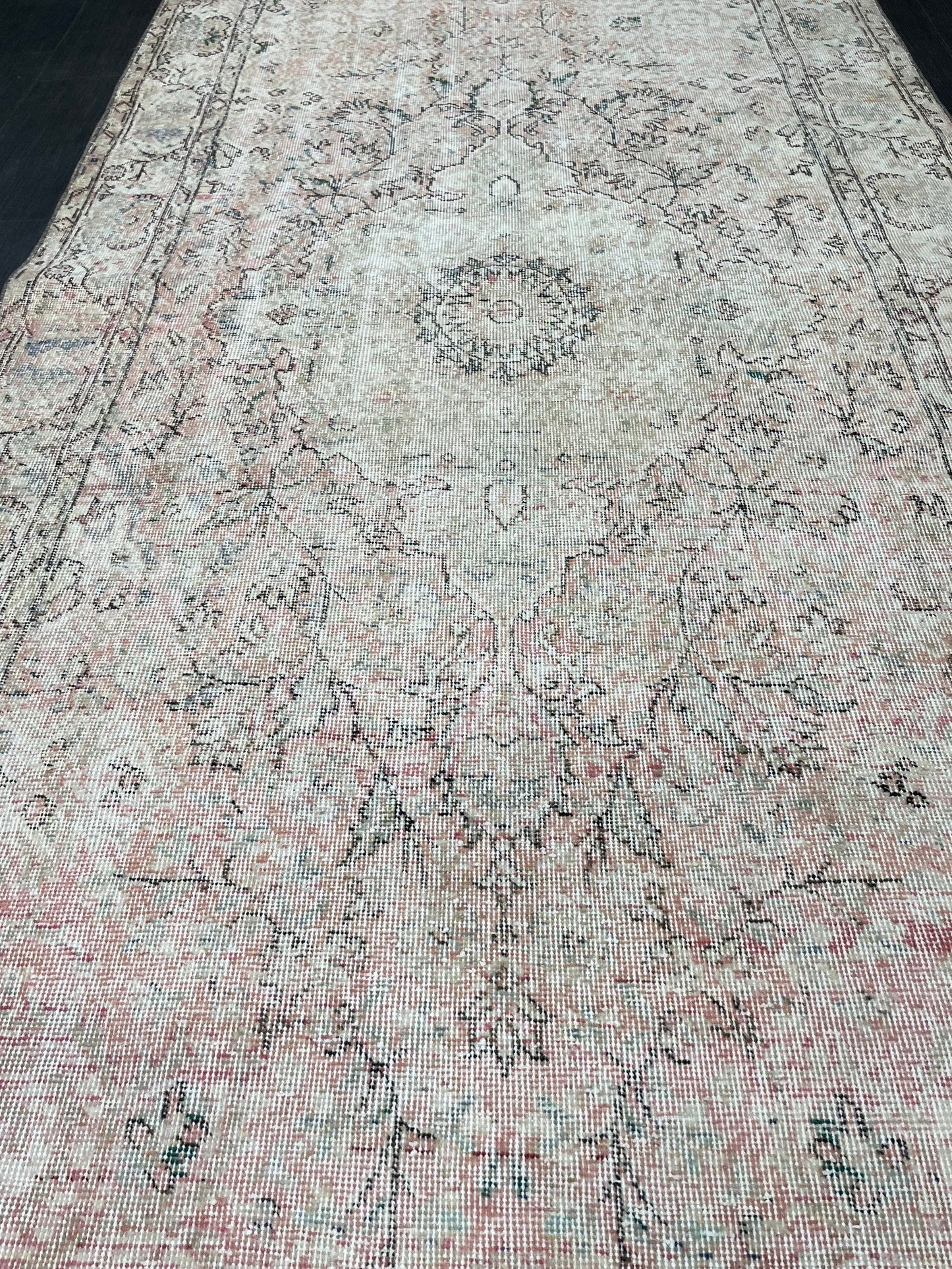Oriental RUG, TURKISH Rug, 4.6 x 10 , Vintage Distressed Rug, Vintage Persian Rug, Wool Oushak Rug, Handmade Rugs, Vintage Turkish Rug.