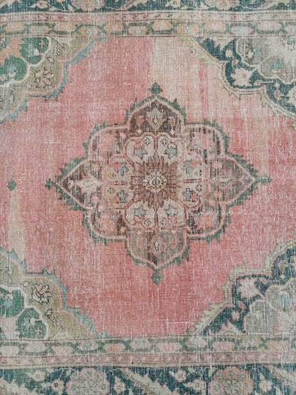 4'6x10'5 hallway wool runner, vintage turkish runner rug, vintage handmade runner rug, kitchen runner, oushak runner