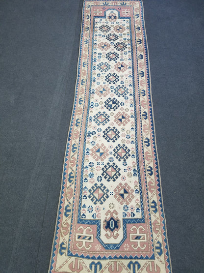 2.3 x 9 turkish runner rug - vintage runner rug, oushak  handmade rug - kitchen rug