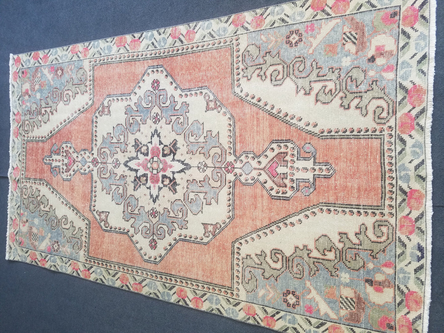 Rug, turkish oushak rug, vintage wool rug 4'3x7'7 oushak handmade rug, kitchen rug, bohemian rug