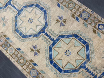 Muted Vintage Runner Rug Persian Runner Rug 4.8 x 12.5 Star Rug Runner Turkish Runner Kitchen Runner Rug Antique Wool Oriental Runner