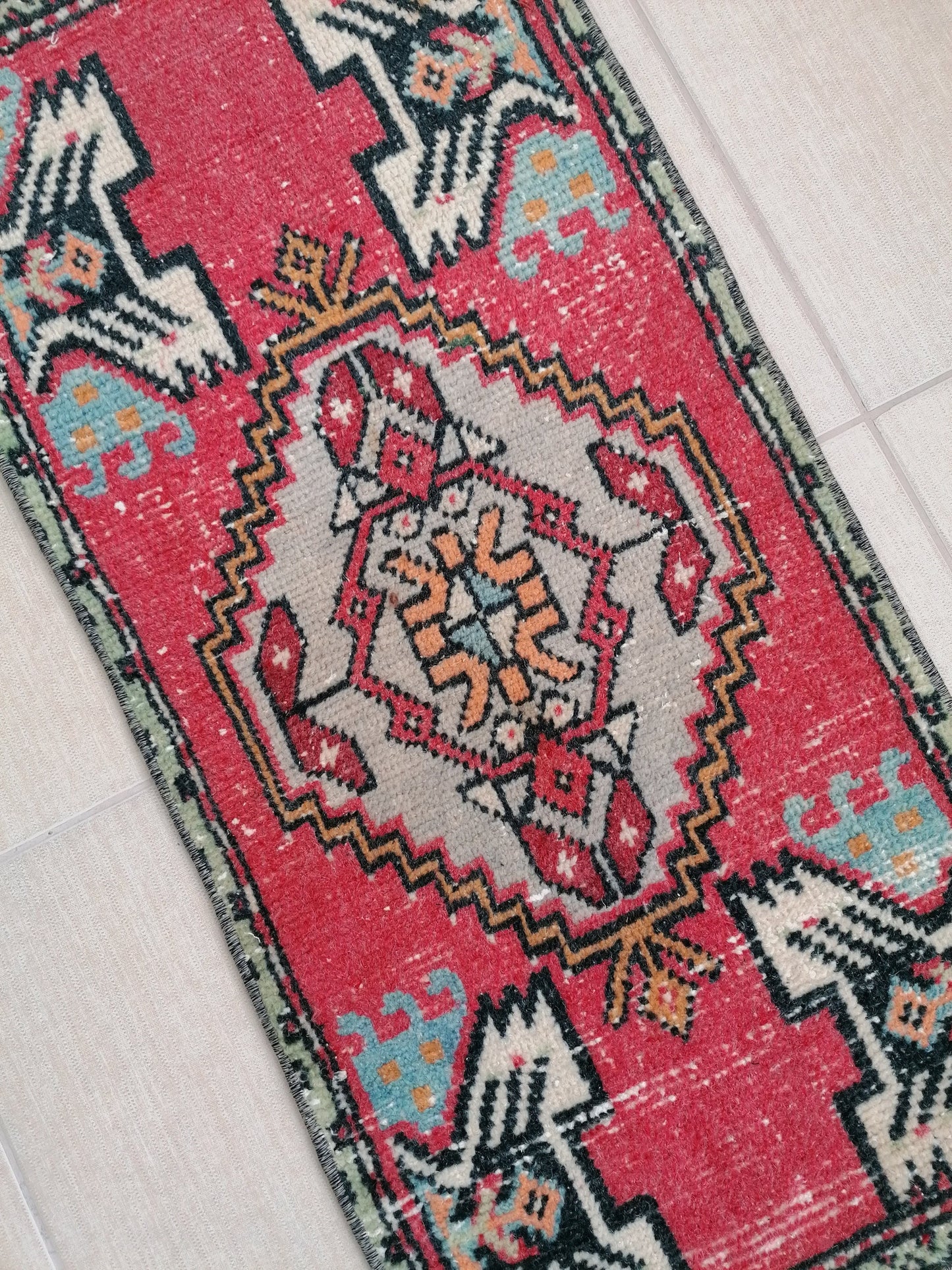 Turkısh rug, vıntage small rug, vıntage turkısh rug, hand made rug,wool rug 3'2x1'6 feet