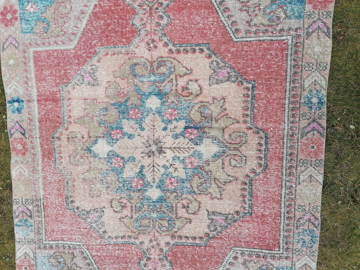 Vintage rug 7x4'6 turkish rug, kitchen rug, oushak rug