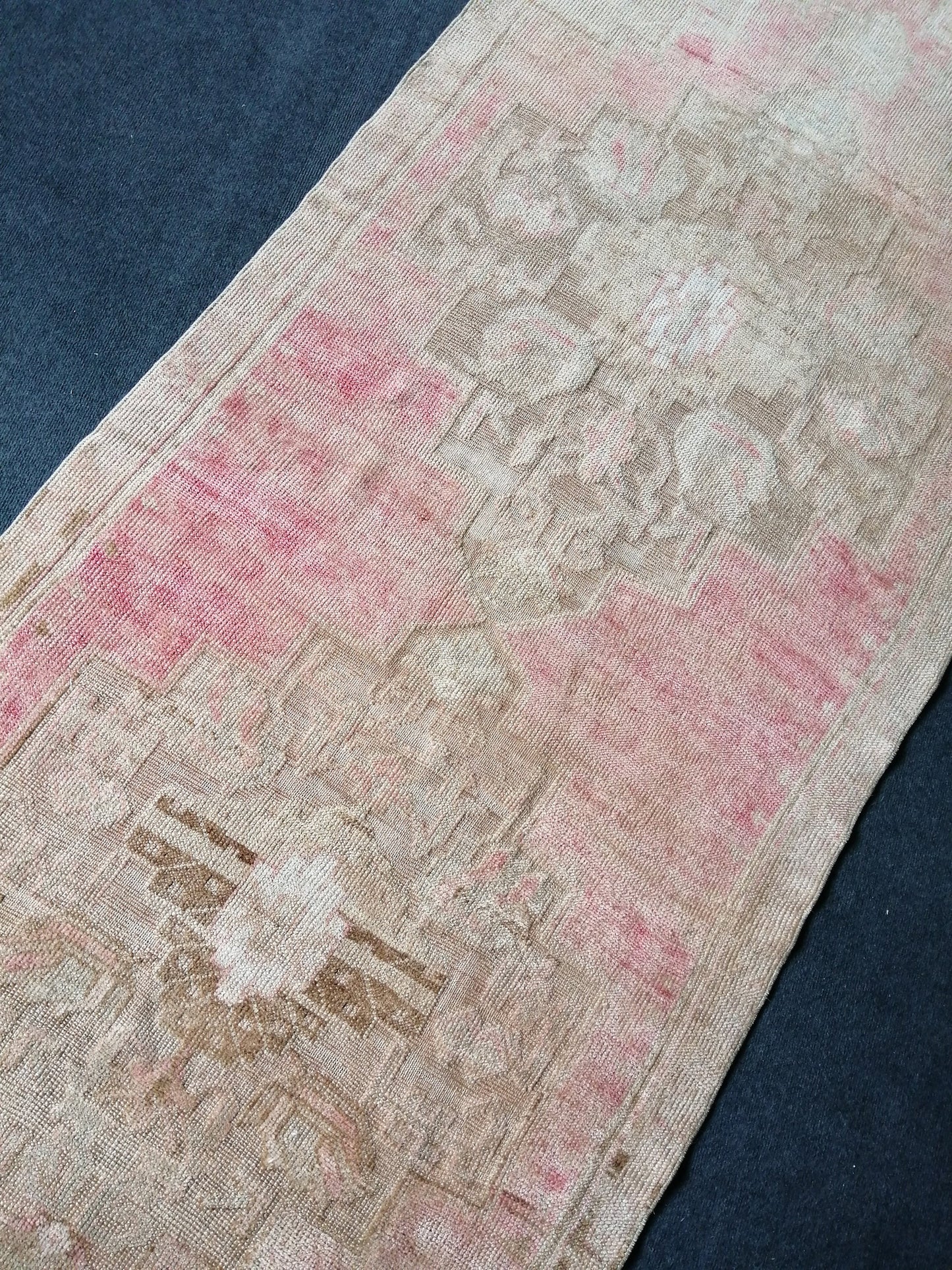 3.7 x 10 Oushak Runner Rug Turkish Runner Rug Pink Vintage Runner Rug Hallway Runner Rug Kitchen Runner Wool Runner Rug Company Wholesalerug