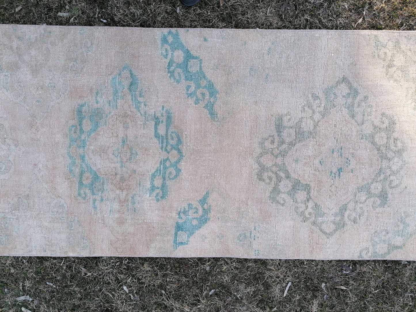 2'9x23'6 oushak turkish runner rug, vintage turkish runner rug, hallway hand made wool rug, kitchen runner rug