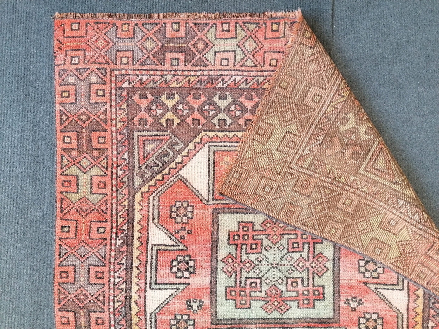 9x3'3 old vintage runner rug, anatolian runner rug, turkish vintage runner rug,hallway runner rug,kitchen runner rug