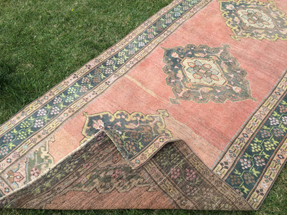 10.3 x 5 Oushak Wool Rug, Vintage Oushak Rug, Oushak Rug, Wool Rug, Vintage Turkish Rugs, Vintage Rugs