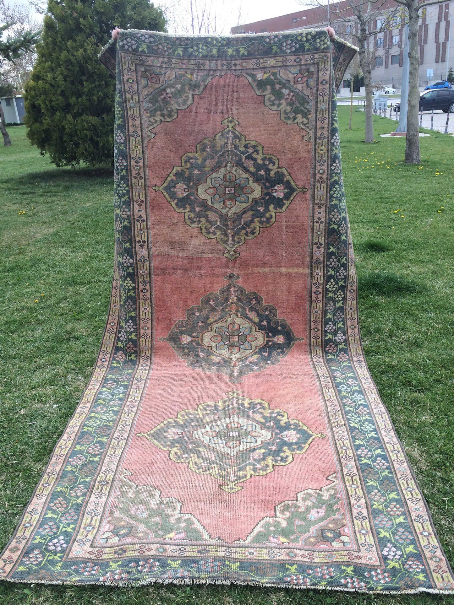 10.3 x 5 Oushak Wool Rug, Vintage Oushak Rug, Oushak Rug, Wool Rug, Vintage Turkish Rugs, Vintage Rugs