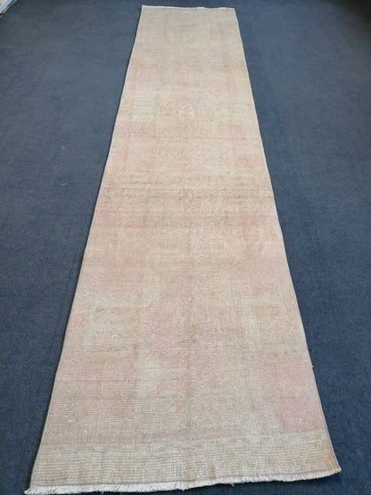 Turkish runner rug, vintage runner  11'7x2'7