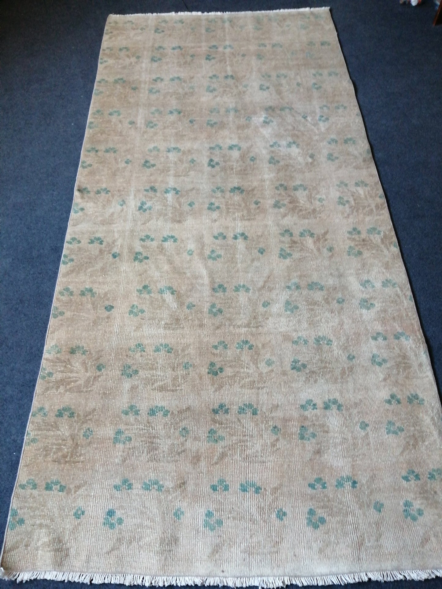 8.10 x 4 Turkish Rug, Oushak Rug, Floral Oushak Rugs, Wool Oushak Rug, Oushak Runner Rugs, Runner Rug, Vintage Rug, Hand Made Rug