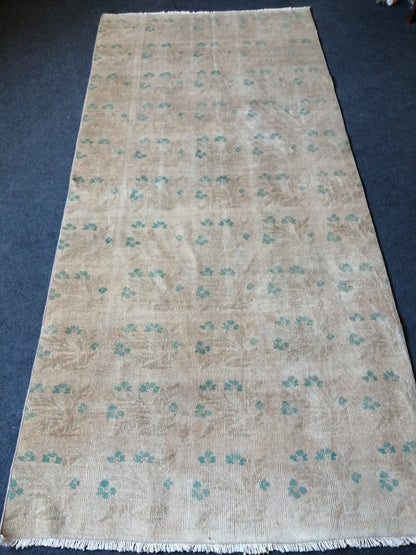 8.10 x 4 Turkish Rug, Oushak Rug, Floral Oushak Rugs, Wool Oushak Rug, Oushak Runner Rugs, Runner Rug, Vintage Rug, Hand Made Rug