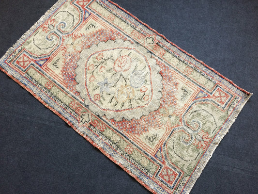 4.9 x 2.10 Turkish Rug Vintage Rug Oushak Rug Distressed Rug