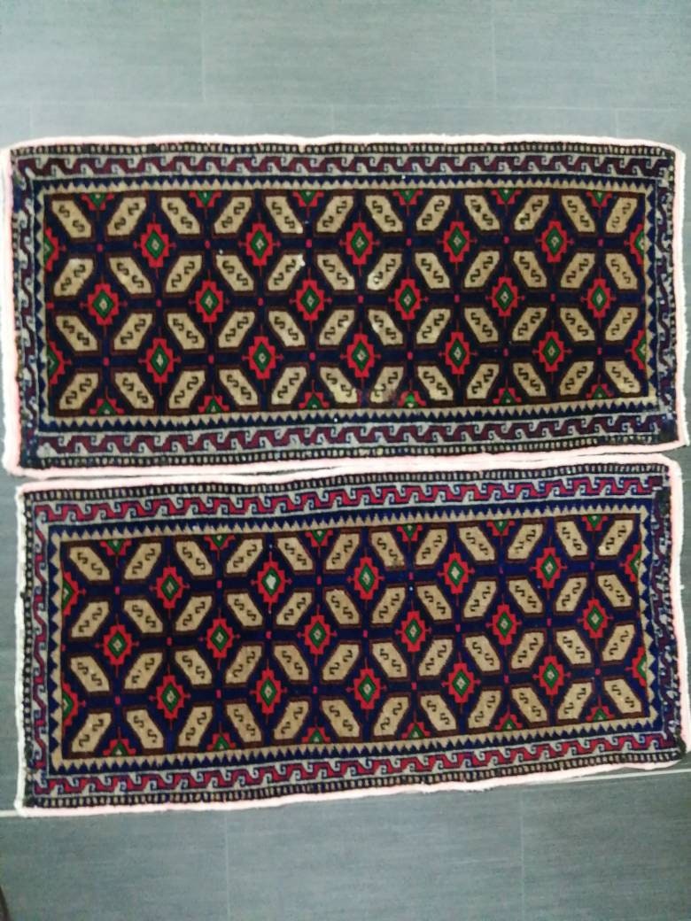Twin Vintage Rug Mini Rug Navy Oushak Rug Small Area Rug Pair Turkish Rug Hand Made Rug A Pair Small Rug Twin Oriental Rug