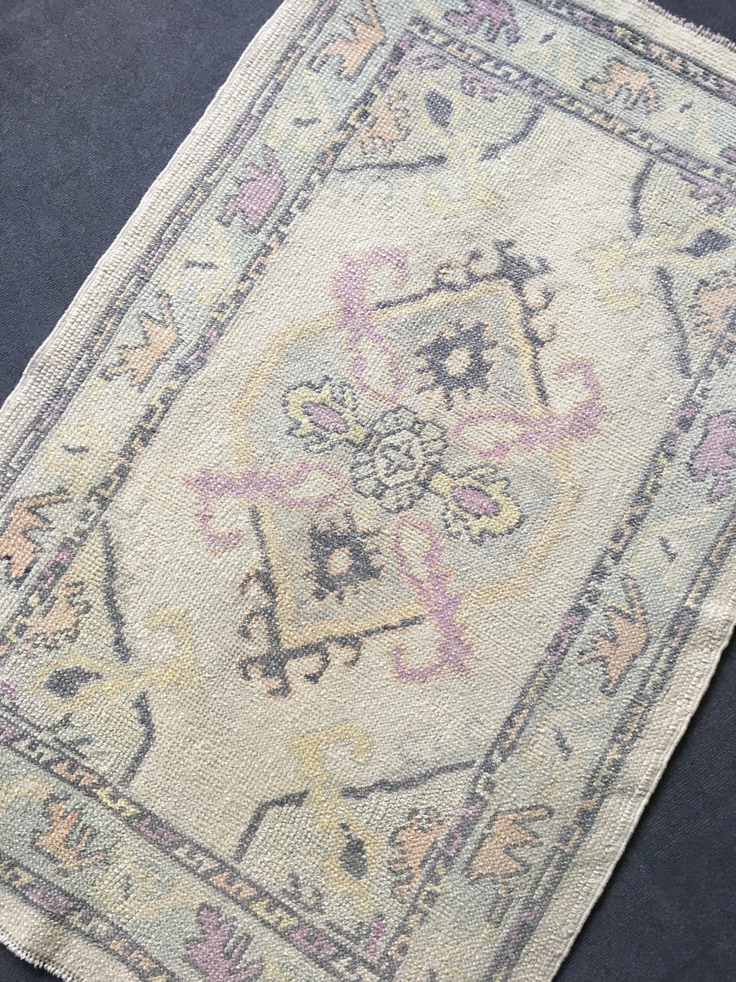 3x5 feet handmade new turkish rug, vintage destroyed dark blue wool kitchen medium size rug, bedroom area nautral rug, oushak laundry rugs