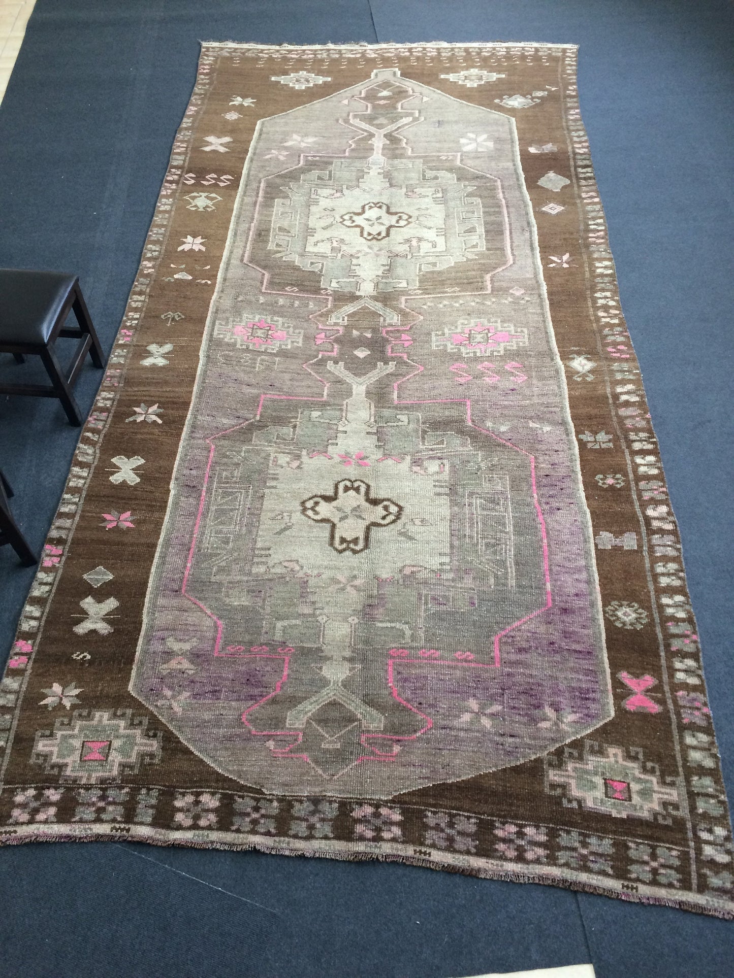 Vintage Large Area Rug  5x12 Turkish Rug Runner Rug Wool Living Room Rug Oushak Rug Vintage rug Farmhouse rug