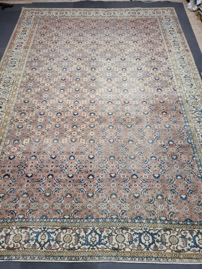 Antique Oushak RUG, Anatolian 9 x 12.6 Rug, Turkish Rug, Hand Knotted Rug, Vintage Wool Rug, Handmade Rug, Large Persian Rug