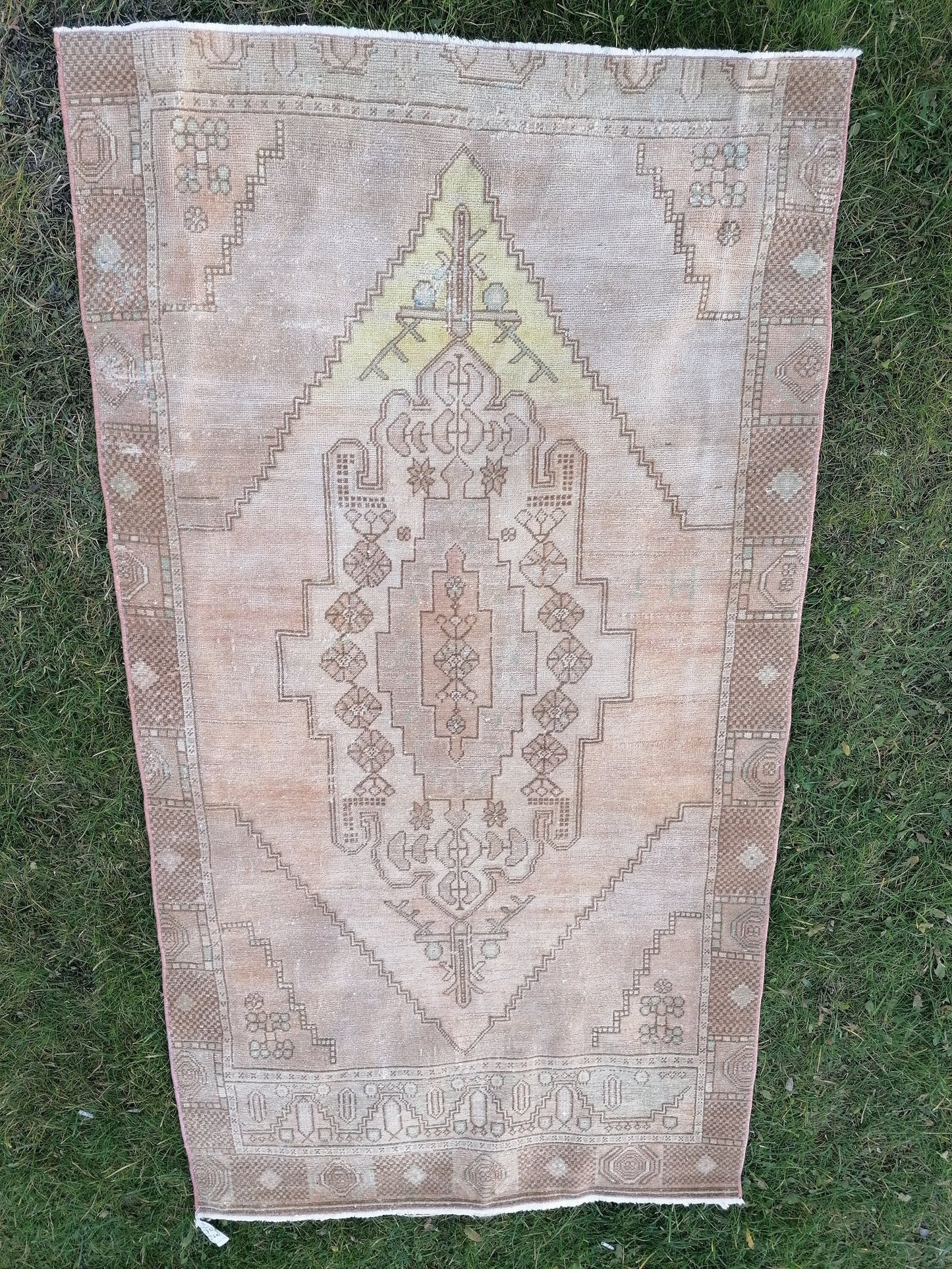 3'4x6'2 vintage anatolian rug, turkish rug, oushak vintage wool rug