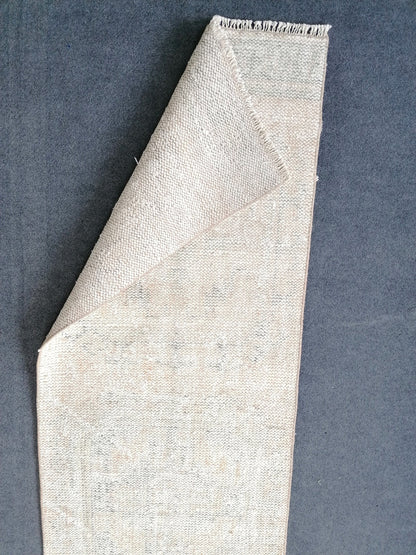 12''2x2'4 distressed runner rug turkish runner rug muted vintage runner rug faded hallway runner rug kitchen runner rug wool runner rug