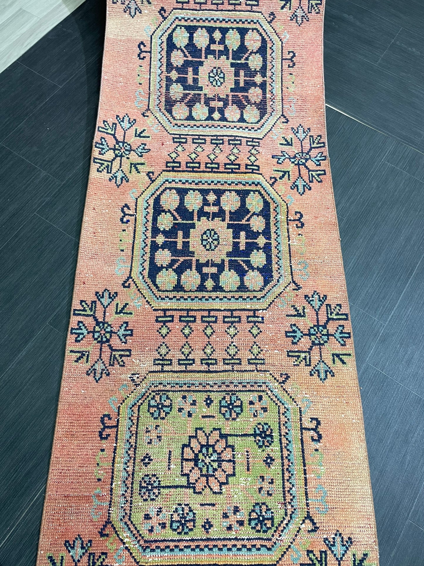 Staircase Runner Rug 2.5 x 21.5 Extra Long Wool TURKISH Runner Rug Vintage Runner Rug Oriental Runner Rug Wool Runner Hand Knotted Runner