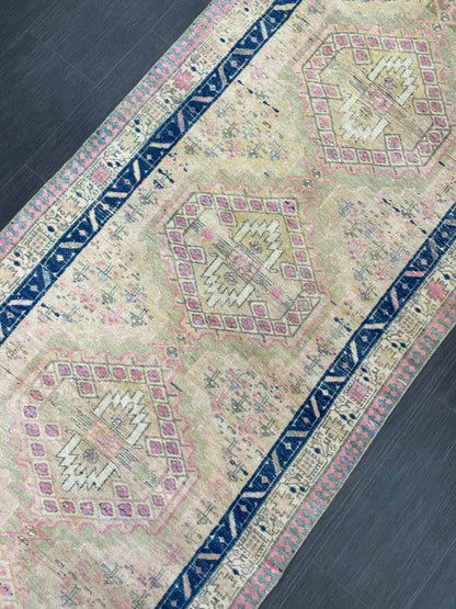 Vintage Persian Runner 3.4 x 10.6 Rug Turkish Runner Rug Handmade Runner Staircase Runner Kitchen Runner Rug Wool Runner Rug Oriental Runner