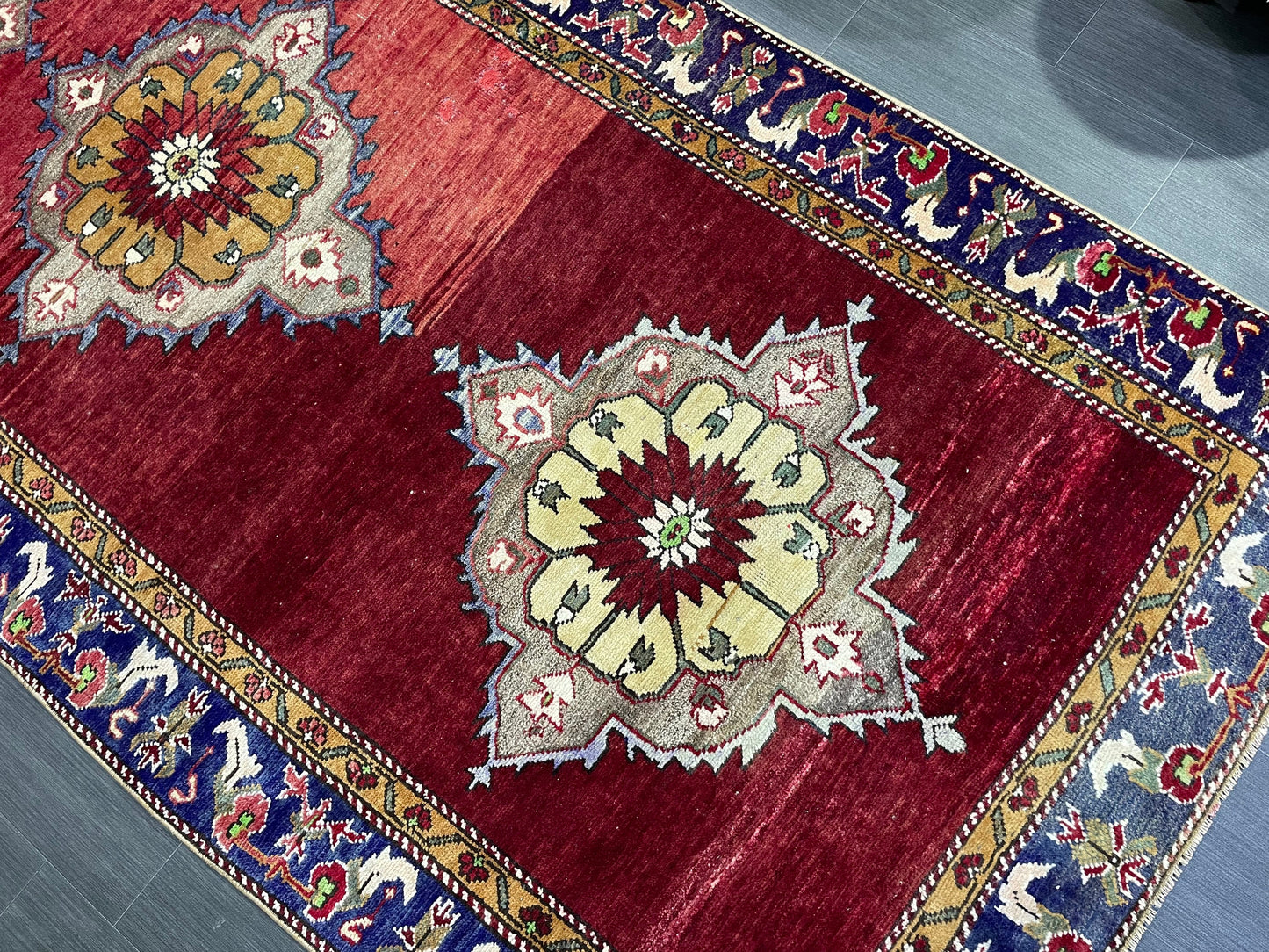 Wool Rug, TURKISH Handmade 4.5 x 9.6 Rug, Vintage Turkish Rugs, Anatolian Oushak Rug, Turkish Oushak Rug, Vintage Oushak Rug, Hand Knotted