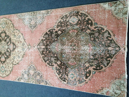 11 x 3.4  OUSHAK RUG TURKISH Oushak Rug Vintage Muted Oushak Runner Rug Faded Vintage  Rug Wool Oushak Rug Hand Made Rugs  Turkish Rug