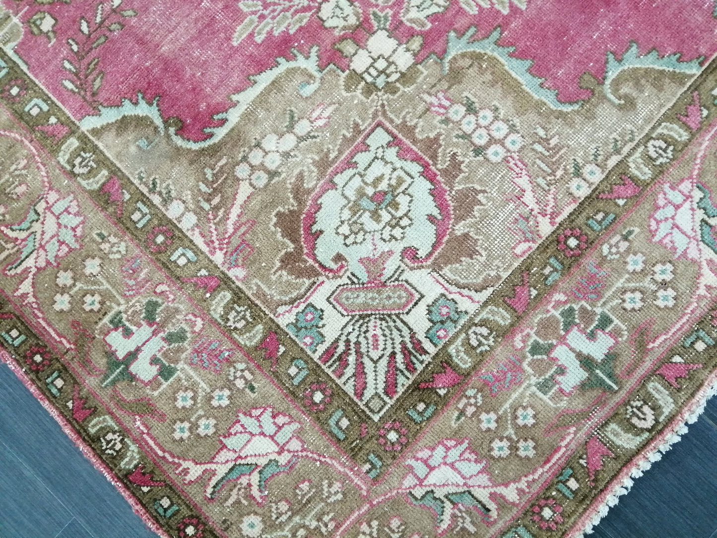 Vintage Persian Rug 6.5 x 9.6 Vintage Oriental Rug Handmade Persian Rugs Traditional Rug, Living room Rug, Vintage Oushak Rug, Wool Rug