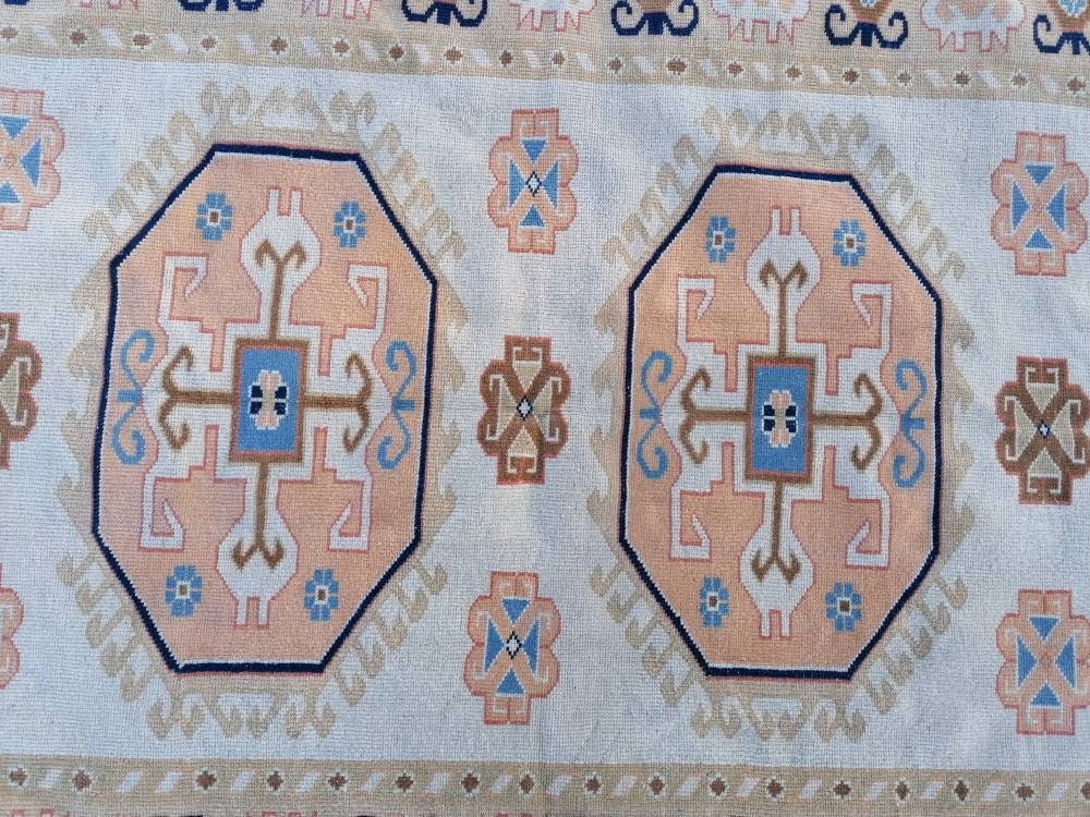 Oushak wool rug, vintage blue hand made rug 5'8x7'8 kitchen rug, living room rug, vintage anatolian rug,unique hand made rug