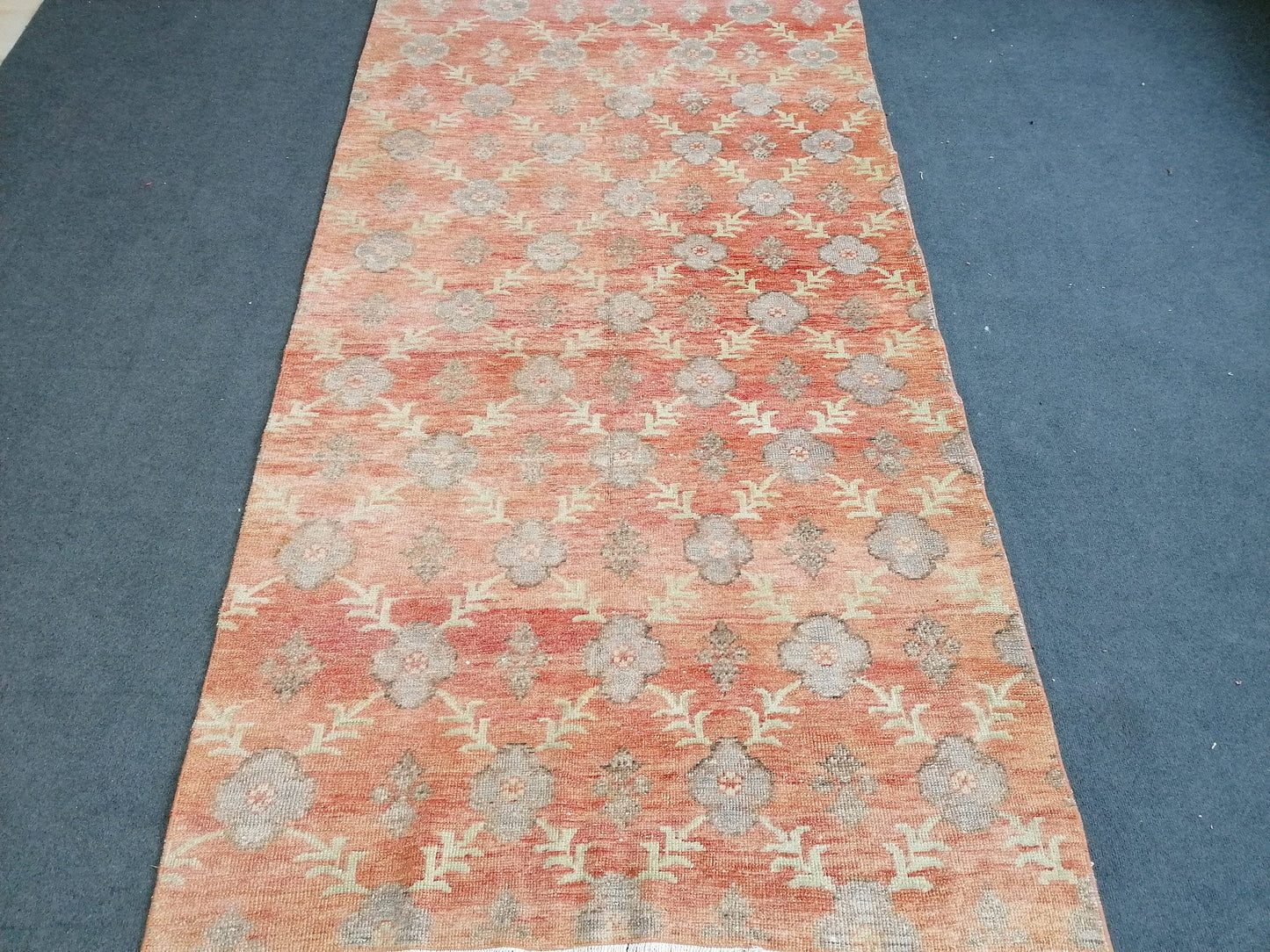 Oushak turkish rug, vintage turkish rug,oushak vintage rug,vintage rug,kitchen rug, vintage anatolian rug,unique hand made bohemian 8'4x4'4