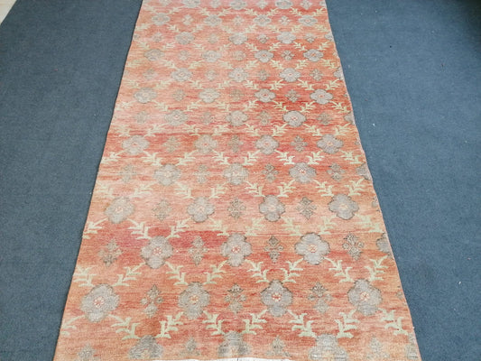 Oushak turkish rug, vintage turkish rug,oushak vintage rug,vintage rug,kitchen rug, vintage anatolian rug,unique hand made bohemian 8'4x4'4