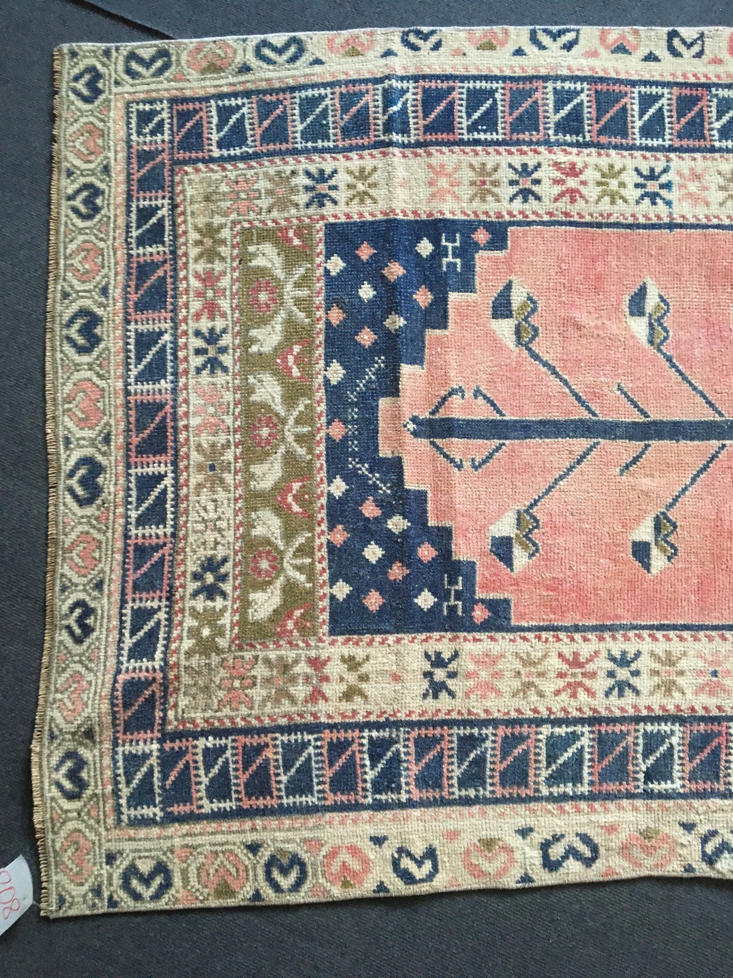 3.5x6 feet handmade turkish rug, vintage oushak bedroom rug, anatolian kitchen muted rug, etnique large laundry rug,large wool entryway rug