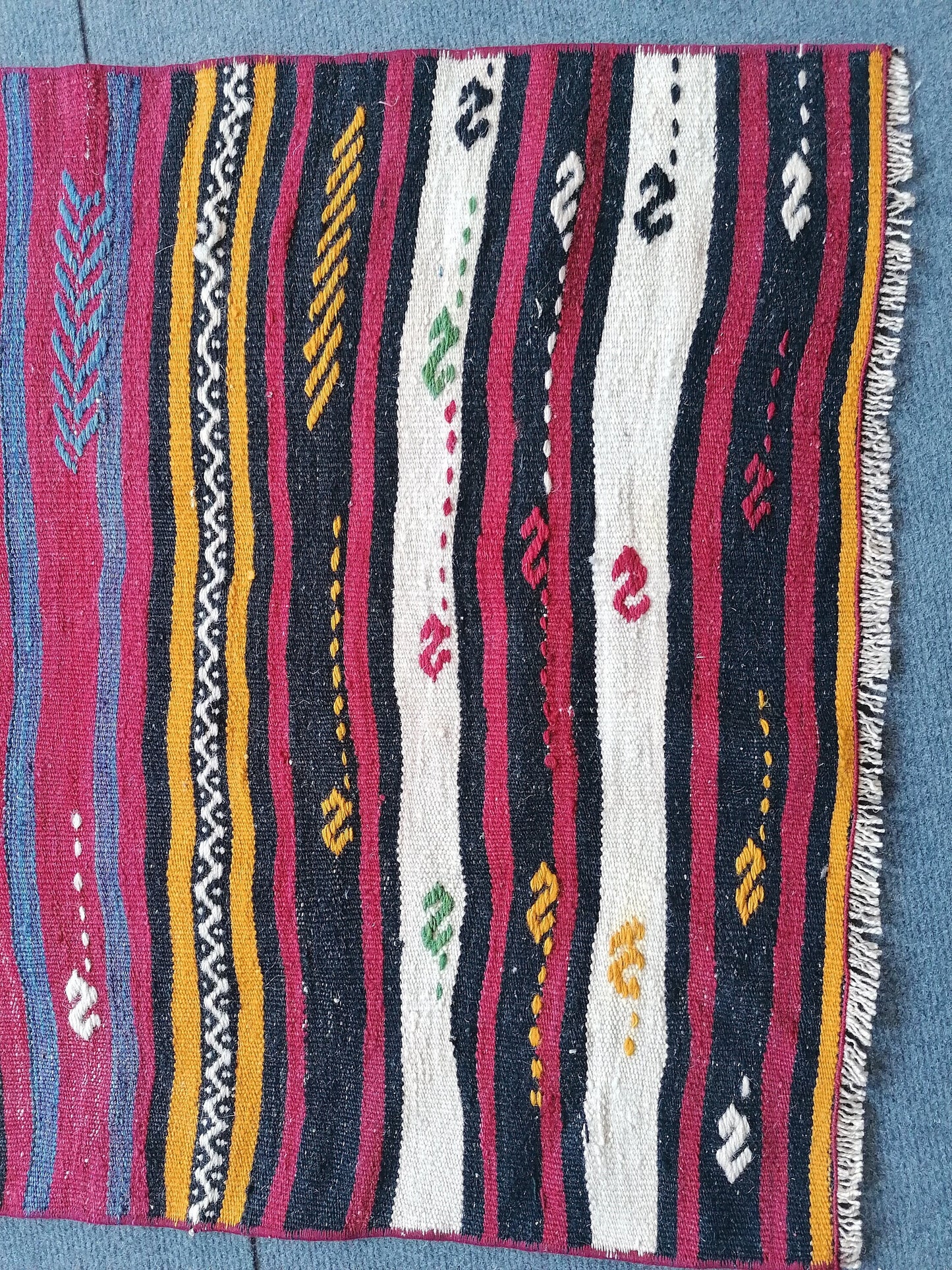 5'10x2 flat woven rugs, hand made flatweave rug, oushak rug, rustic rug, bohemian rug, rug runner, turkish rug, farmhouse rug, vintage rug