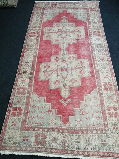 9.3 x 4.6   Oushak Runner Rug Turkish Runner Rug Vintage Runner Rug Hallway Runner Rug Kitchen Runner Rug Wool Runner Rug Wool Oushak Rug