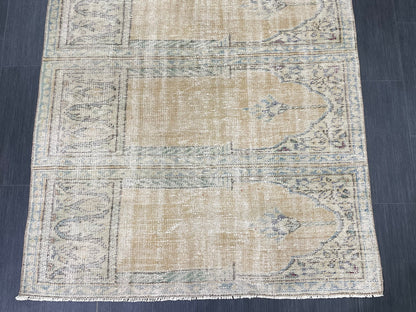 Oriental RUG TURKISH Rug 4.3 x 7.6 Vintage Oushak Rug Vintage Persian Rug Wool Meditation Rug Handmade Rugs Vintage Prayer Rug